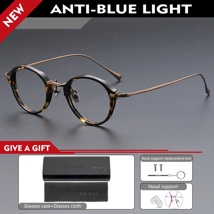 Vicky Unisex Full Rim Oval Acetate Titanium Reading Glasses 517182