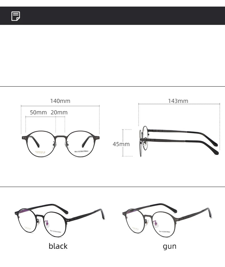 Reven Jate Unisex Full Rim Oval Round Titanium Eyeglasses 710804