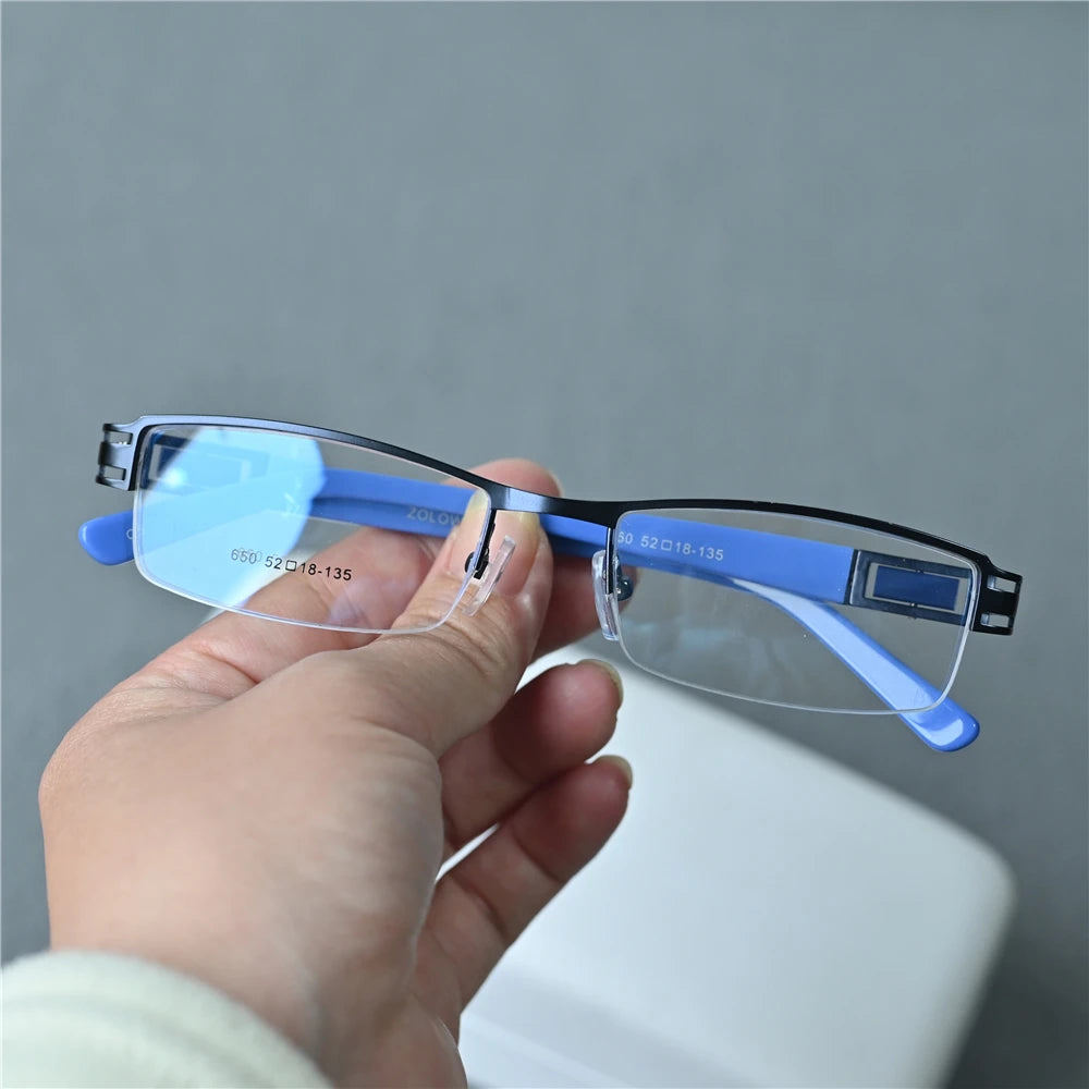 Cubojue Unisex Semi Rim Brow Line Rectangle Alloy Reading Glasses C650 Reading Glasses Cubojue   