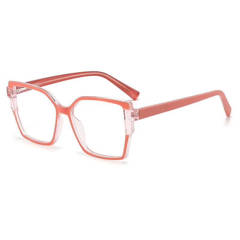 CCspace Women's Full Rim Square Cat Eye Polycarbonate Eyeglasses 301332 Full Rim CCspace Pink  