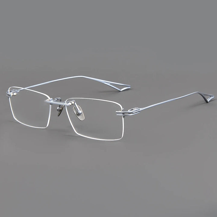 Aimee Unisex Rimless Big Square Titanium Eyeglasses 30419 Rimless Aimee   