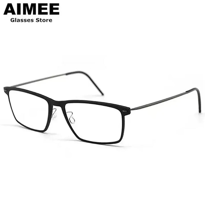 Aimee Unisex Full Rim Square Titanium Acetate Eyeglasses 486544 FuzWeb