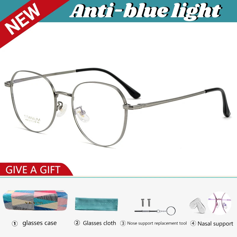 Vicky Unisex Full Rim Oval Square Titanium Reading Glasses 630250