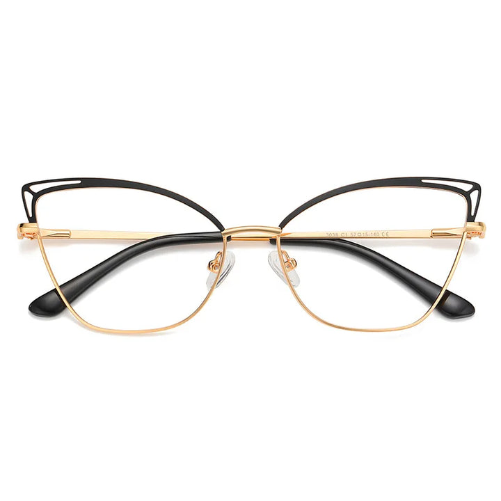Zirosat Women's Full Rim Square Cat Eye Alloy Eyeglasses 30381