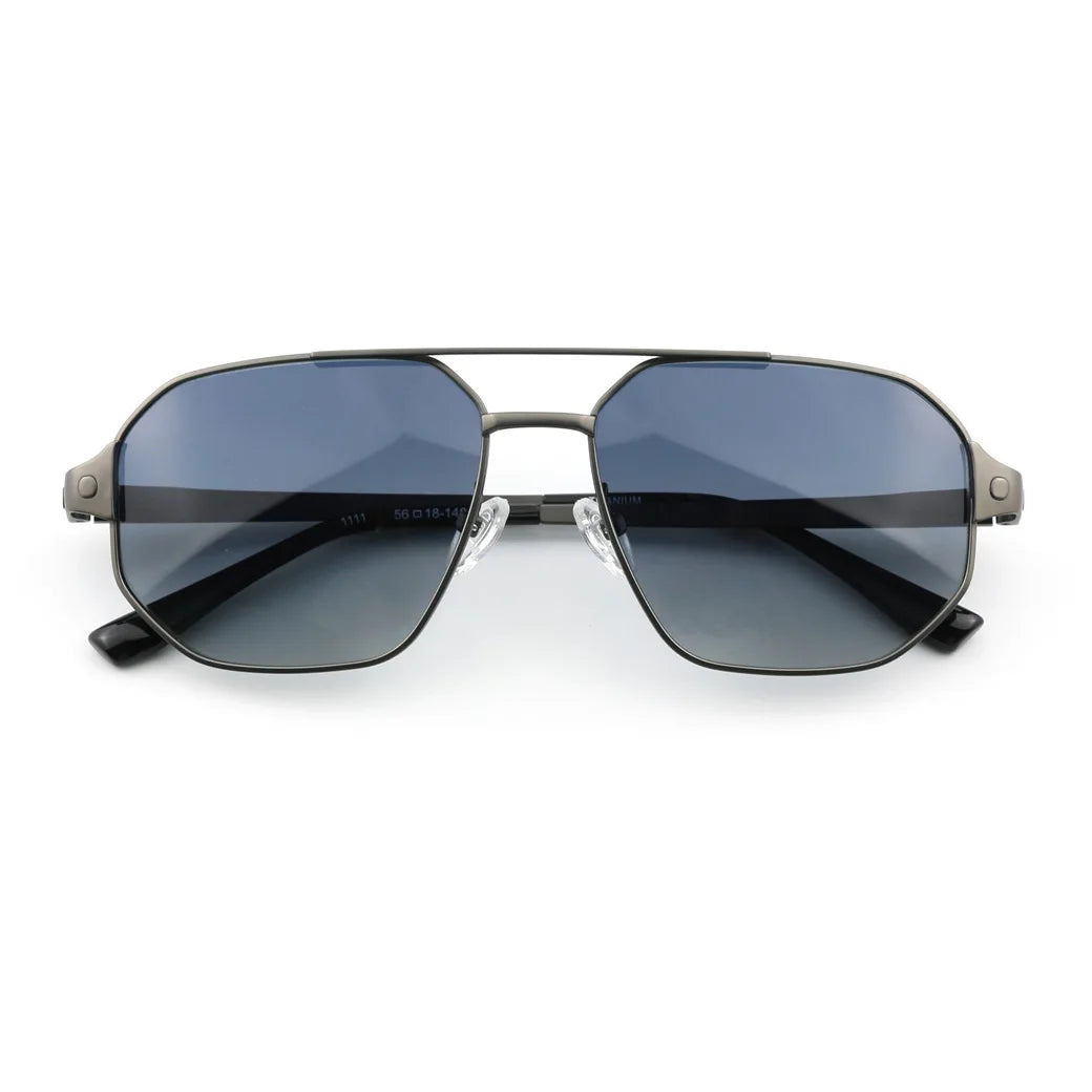 Black Mask Men Full Rim Geometric Titanium Polarized Sunglasses BM-1105S