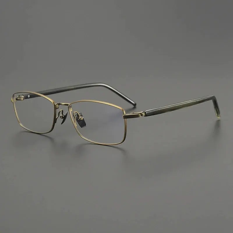 Gatenac Unisex Full Rim Big Polygon Square Titanium Eyeglasses 762648 FuzWeb