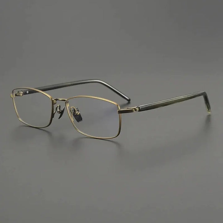 Gatenac Unisex Full Rim Big Polygon Square Titanium Eyeglasses 762648 FuzWeb