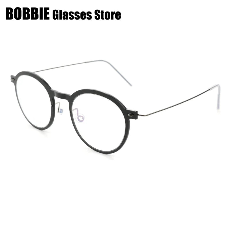 Bobbie Unisex Full Rim Round Titanium Acetate Eyeglasses 636586