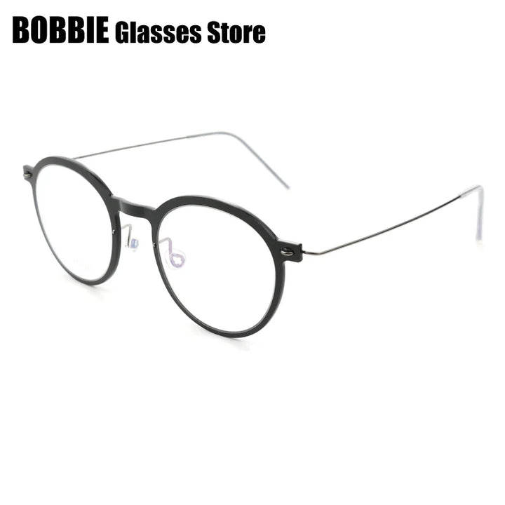 Bobbie Unisex Full Rim Round Titanium Acetate Eyeglasses 636586
