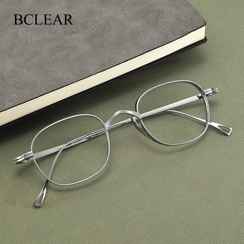 Bclear Unisex Full Rim Polygon Square Titanium Eyeglasses 41019