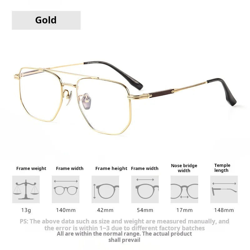 Xbora Unisex Full Rim Square Double Bridge Titanium Eyeglasses 541606