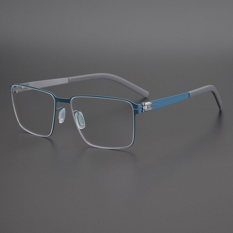 Gatenac Unisex Full Rim Square Titanium Alloy Eyeglasses Gxyj1075 Full Rim Gatenac Blue  