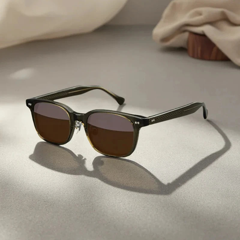 Black Mask Men Full Rim Square Acetate Polarized Sunglasses BM-538S