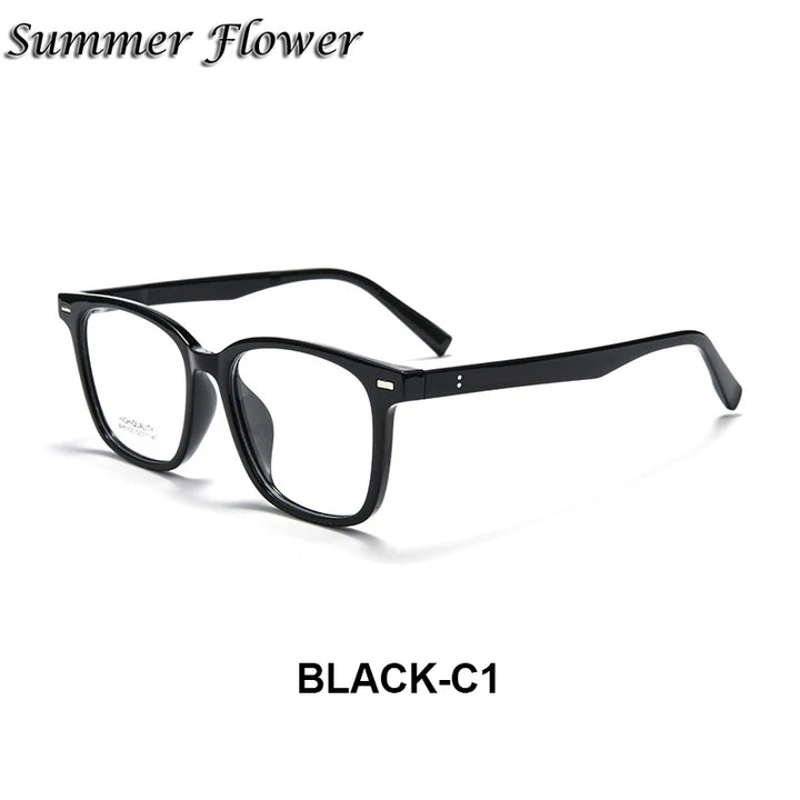 Summer Flower Women's Full Rim Square Tr 90 Titanium Eyeglasses 51020