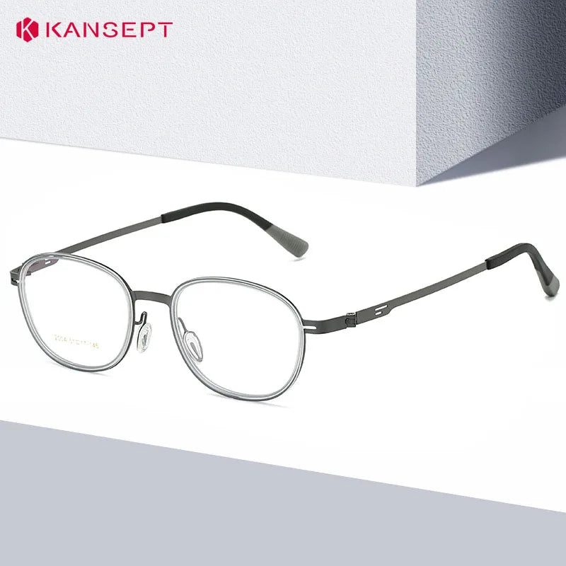 Kansept Unisex Full Rim Oval Round Steel Reading Glasses 72004