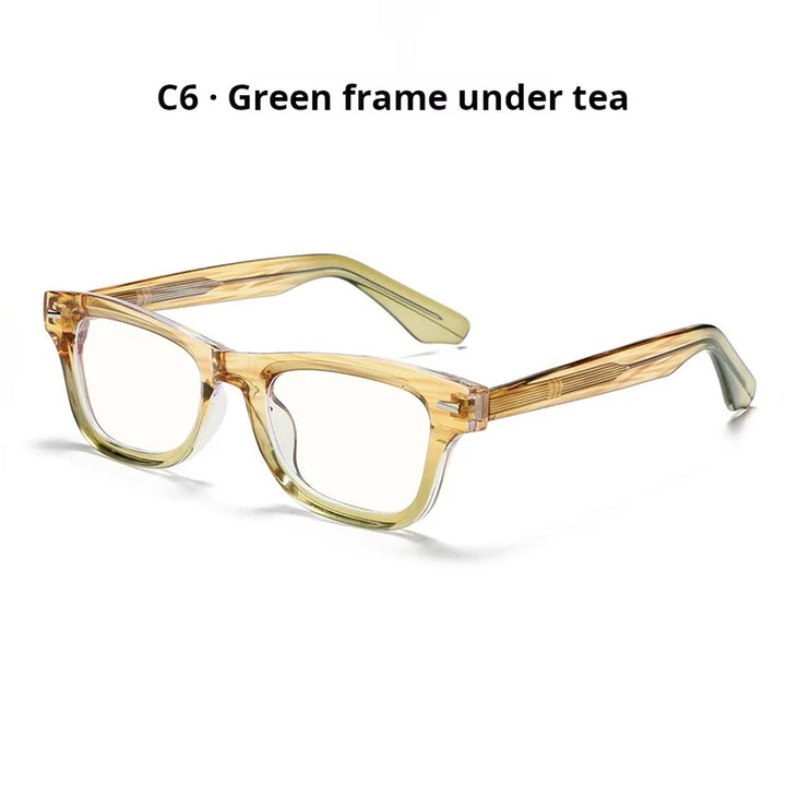 Xbora Unisex Full Rim Brow Line Square Tr 90 Alloy Eyeglasses 542529