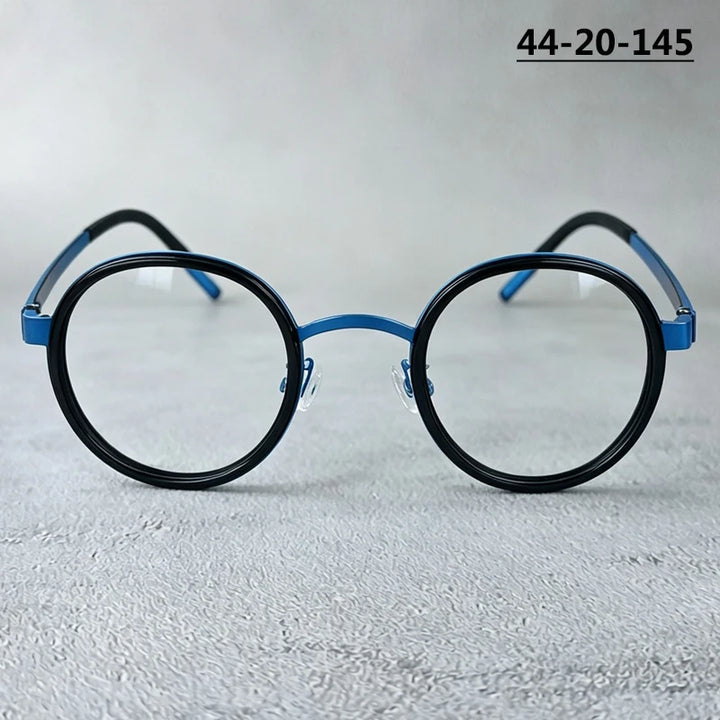 Bobbie Unisex Full Rim Round Titanium Eyeglasses 1011