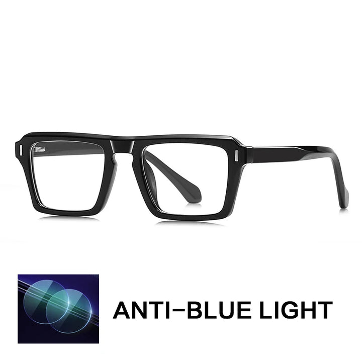 Gatenac Unisex Full Rim Square Tr 90 Titanium Reading Glasses Gxy2049