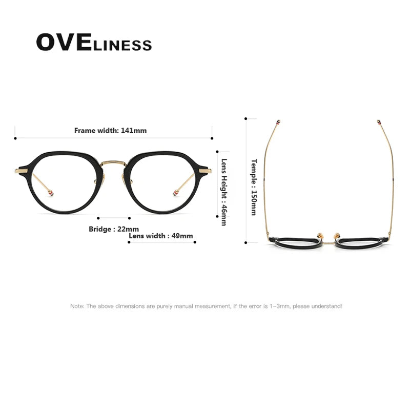 Oveliness Unisex Full Rim Oval Acetate Titanium Eyeglasses 369421