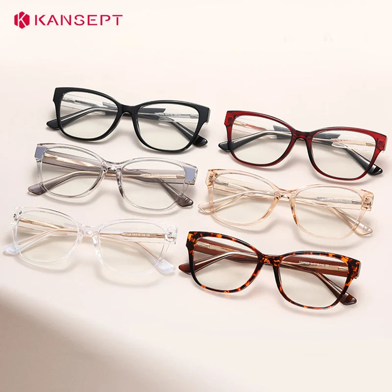 Kansept Women's Full Rim Square Tr 90 Alloy Reading Glasses 27028