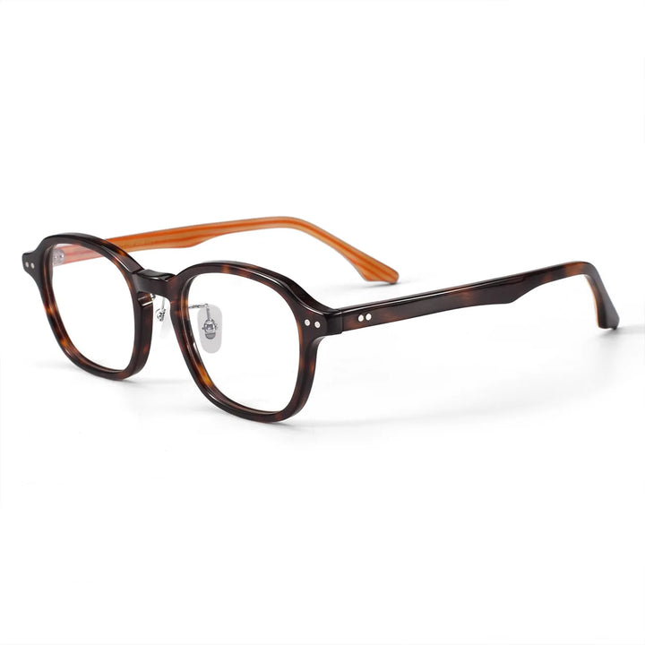 Black Mask Unisex Full Rim Polygon Square Acetate Eyeglasses 369804