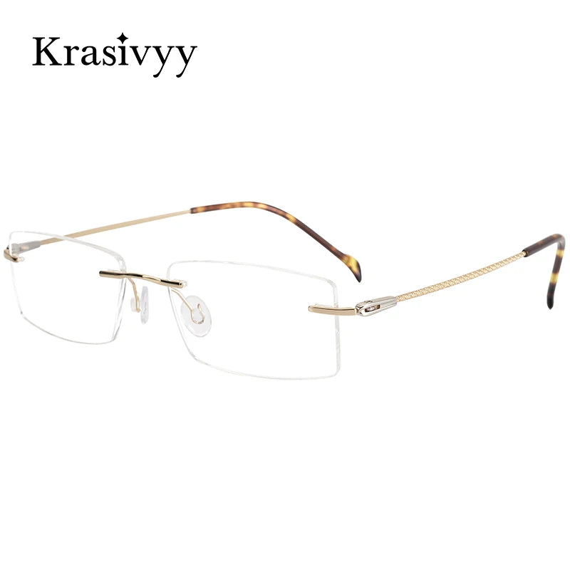 Krasivyy Women's Rimless Square Titanium Eyeglasses 416074