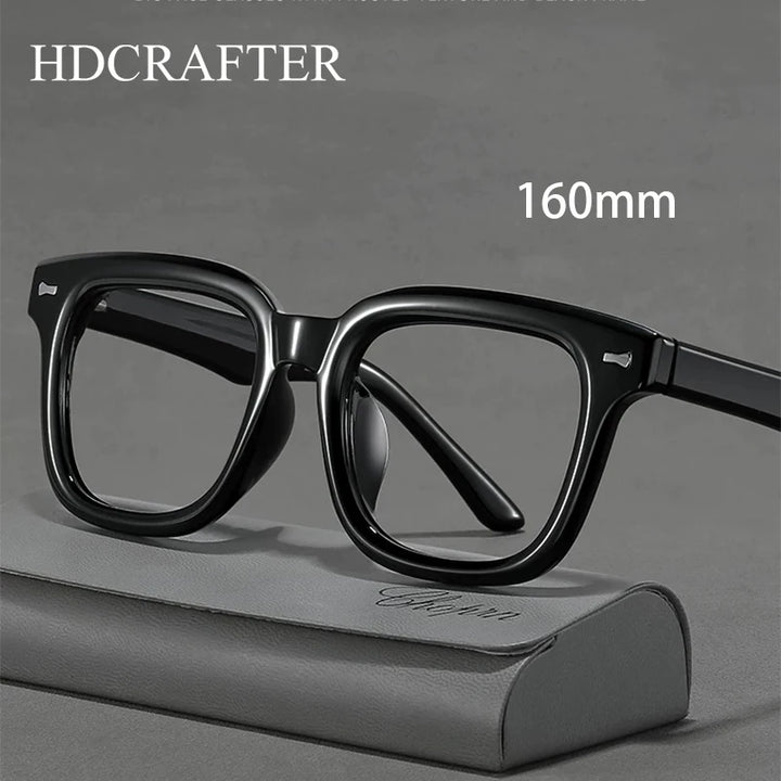 Hdcrafter J-1101 unisex big square acetate prescription eyeglasses