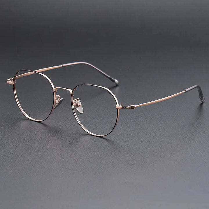 Momoja Unisex Full Rim Flat Top Oval Titanium Eyeglasses 118001