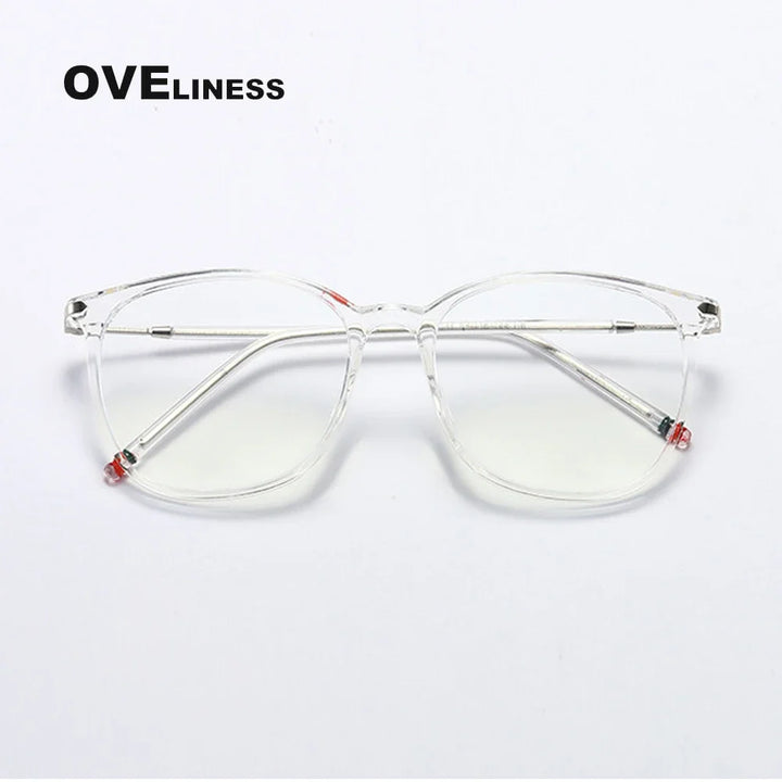 Oveliness Unisex Full Rim Square Tr 90 Titanium Eyeglasses 618137