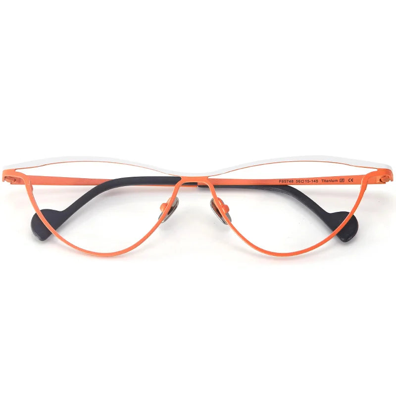 Muzz Unisex Full Rim Big Oval Brown Line Titanium Eyeglasses 561545