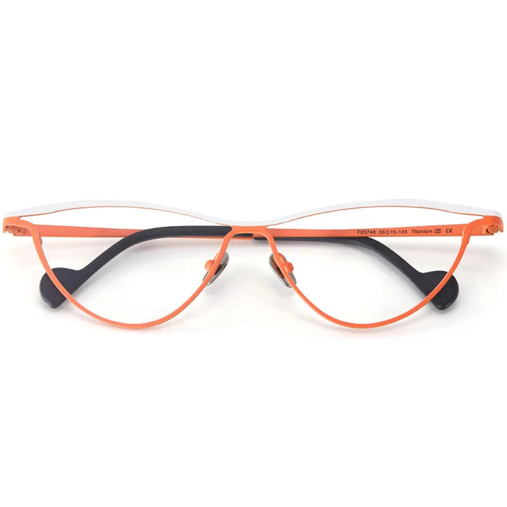 Muzz Unisex Full Rim Big Oval Brown Line Titanium Eyeglasses 561545