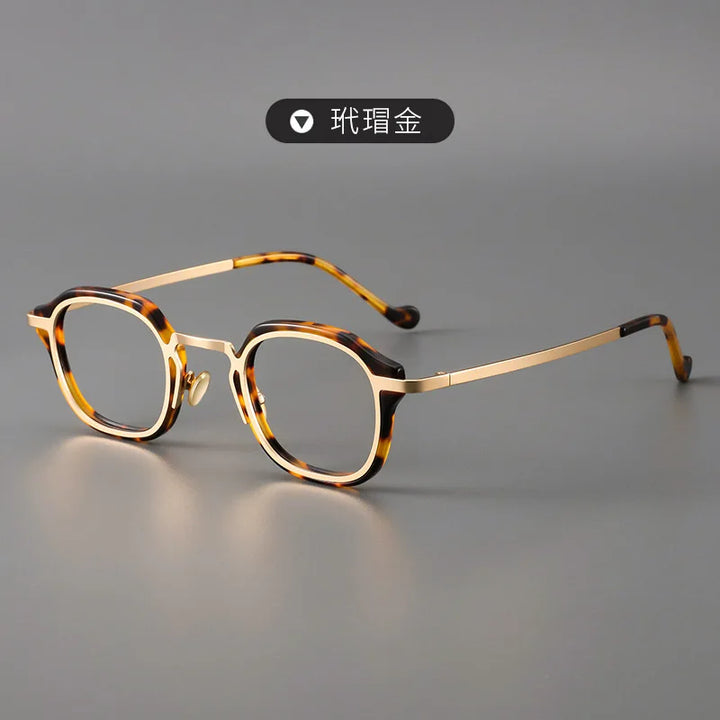 Zirosat Women's Full Rim Square Acetate Titanium Eyeglasses 192777