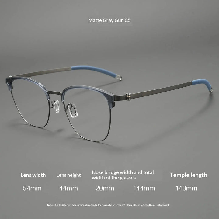 Aror Full Rim Polygon Square S12280 Titanium Geometric Unisex Frames FuzWeb