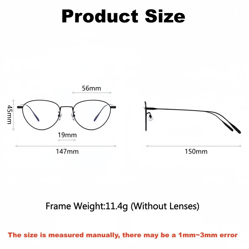 Yimaruili Unisex Full Rim Flat Top Oval Titanium Eyeglasses 630885