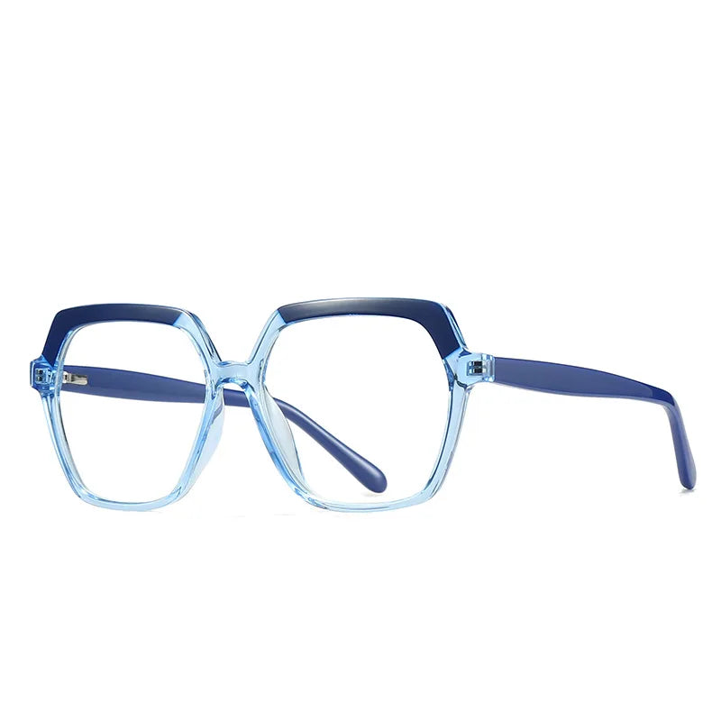 Zirosat Unisex Full Rim Square Polygon Tr 90 Alloy Eyeglasses 52018