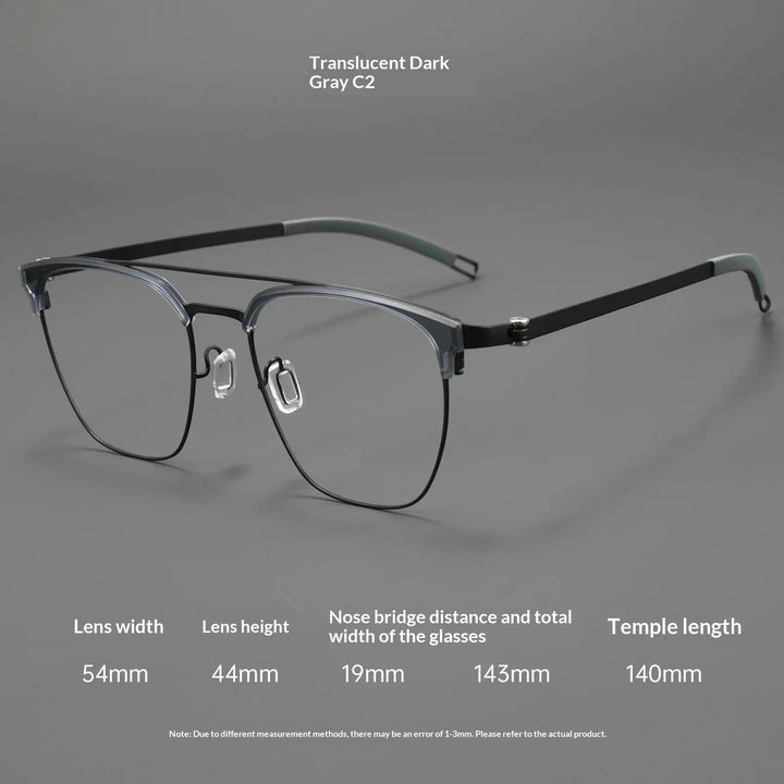 Aror Full Rim 212320 Men’s Double Bridge Screwless Titanium Frames FuzWeb