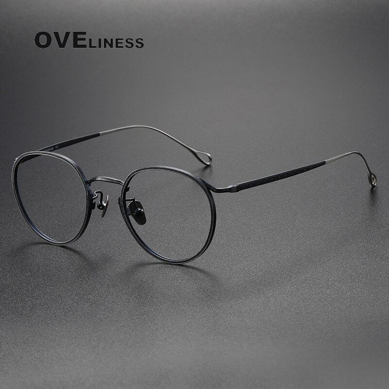 Oveliness Unisex Full Rim Square Titanium Eyeglasses 156b Full Rim Oveliness blue silver  