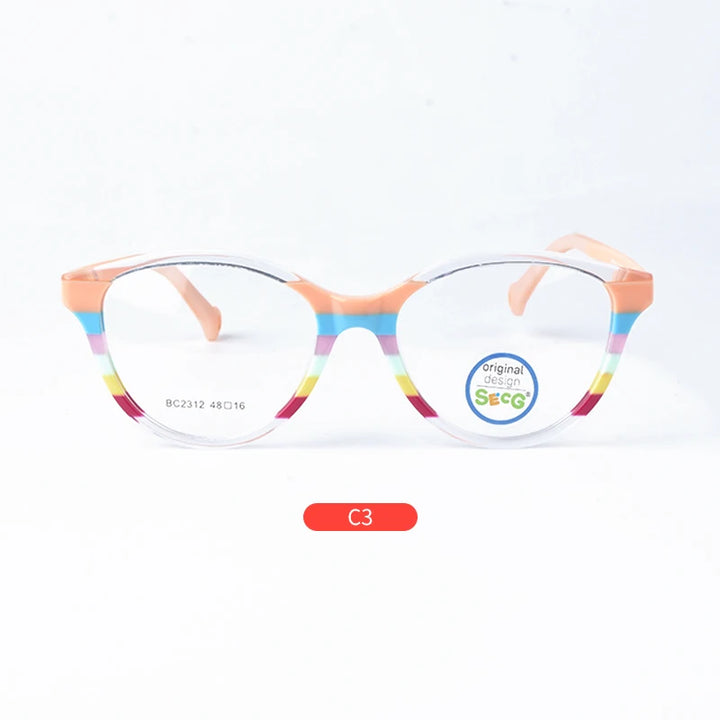 Secg Unisex Children's Full Rim Round Tr 90 Silicone Eyeglasses 262312