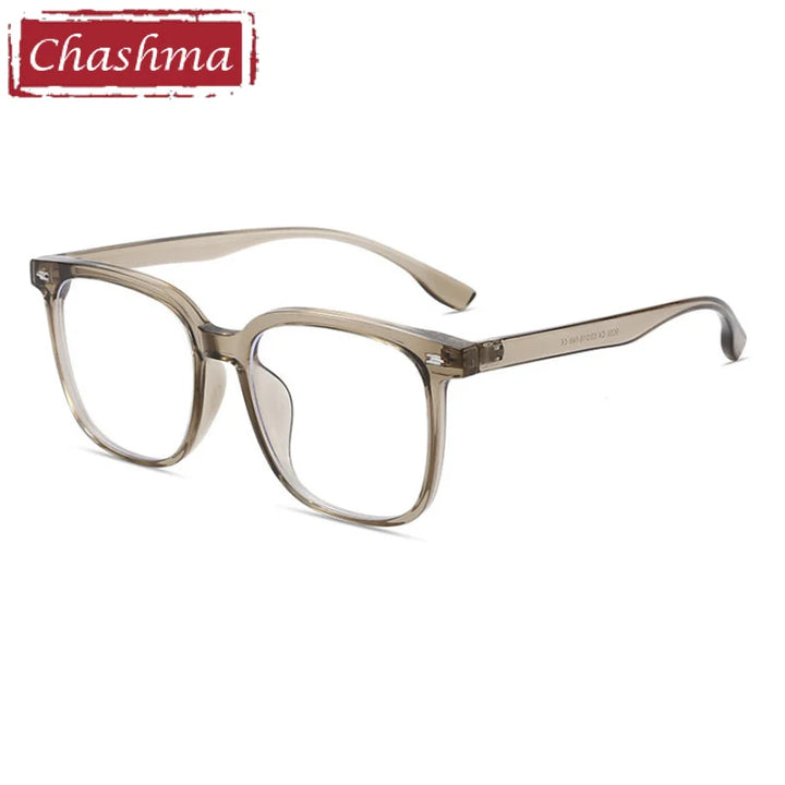 Chashma Ottica Unisex Full Rim Square Tr 90 Titanium Eyeglasses 9056 Full Rim Chashma Ottica Transparent Brown  