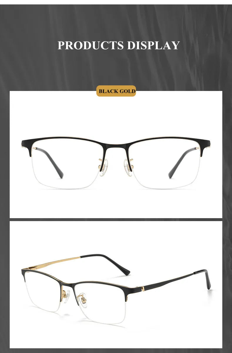 Chashma Ottica 89566 men's semi-rimless pure titanium prescription eyeglasses — view 6