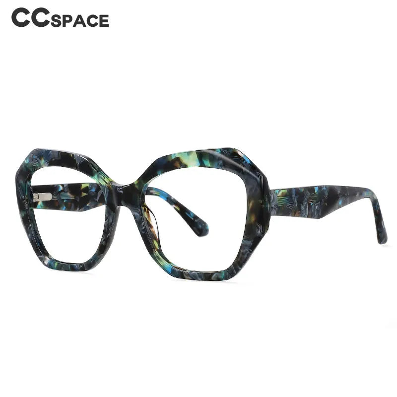 CCSpace Women's Full Rim Oversized Square Acetate Hyperopic Reading Glasses R56958 Reading Glasses CCspace   