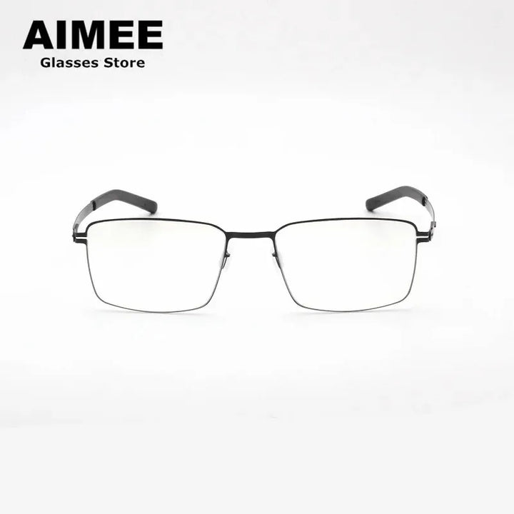 Aimee Unisex Full Rim Square Screwless Titanium Alloy Eyeglasses 13519 Full Rim Aimee   