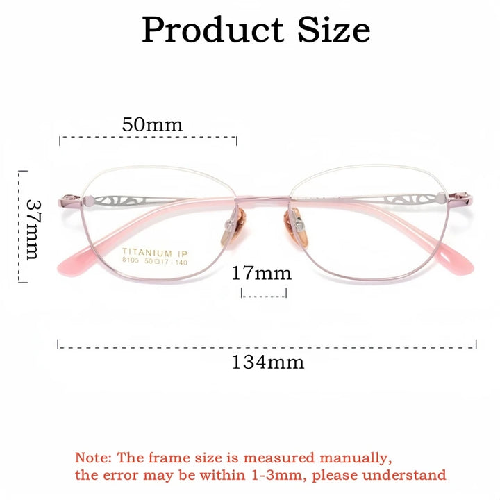 Yimaruili Women's Full Rim Oval Alloy Eyeglasses 81054
