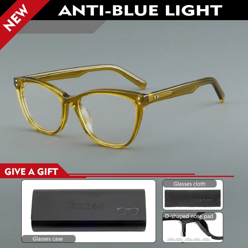 Vicky Women's Full Rim Square Cat Eye Acetate Reading Glasses 688022