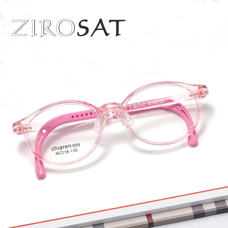 Zirosat Unisex Children's Full Rim Oval Tr 90 Silicone Eyeglasses 9911 Full Rim Zirosat
