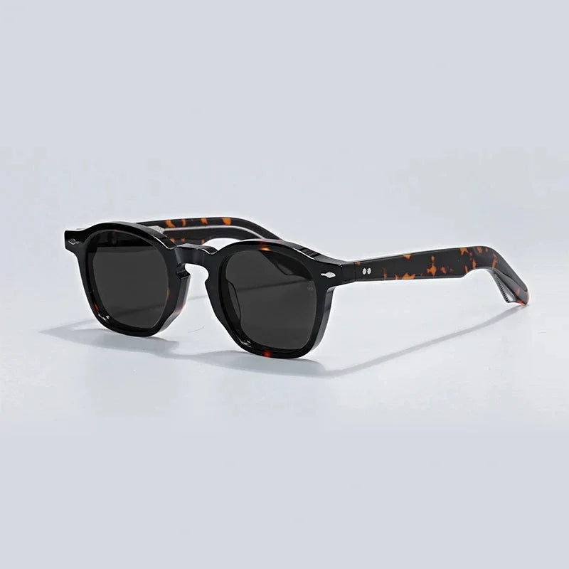 Hewei Unisex Full Rim Round Sunglasses 0034 Sunglasses Hewei tortoise-black as picture 