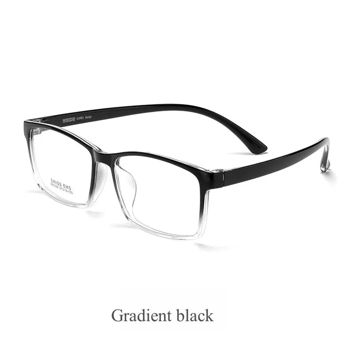 KatKani Mens Full Rim Large Square Plastic Eyeglasses X21026r Full Rim KatKani Eyeglasses Gradient black  