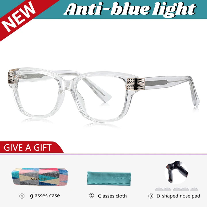 Vicky Unisex full Rim Square Tr 90 Titanium Reading Glasses 313108