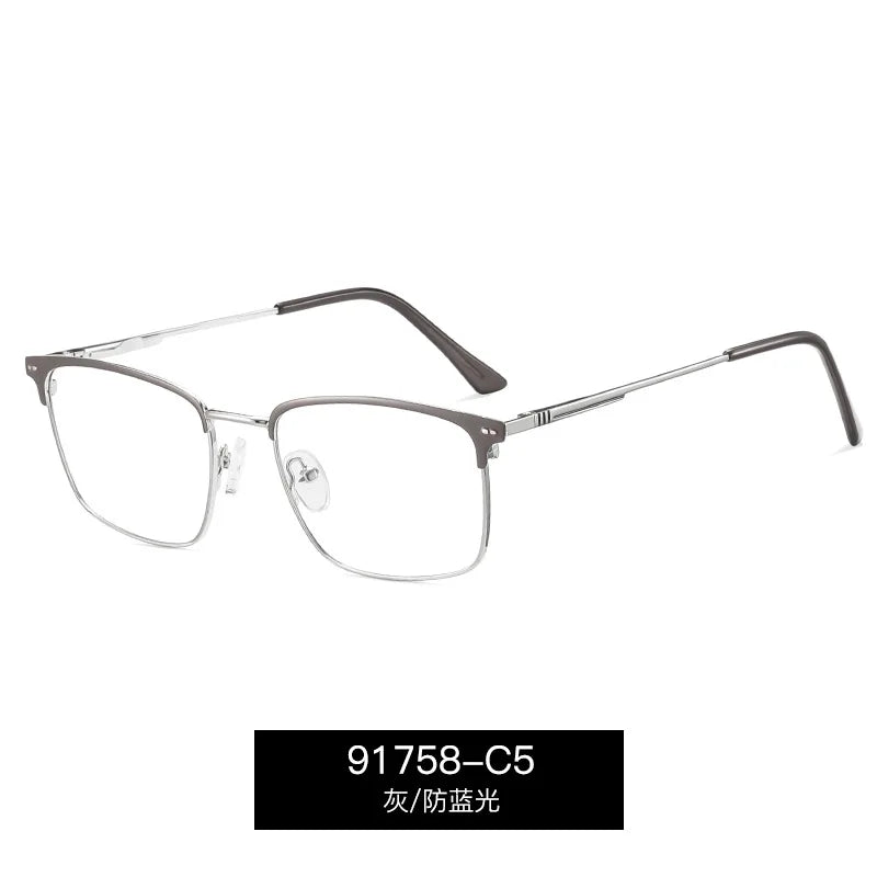 Reven Jate Unisex Full Rim Square Tr 90 Alloy Eyeglasses 391758