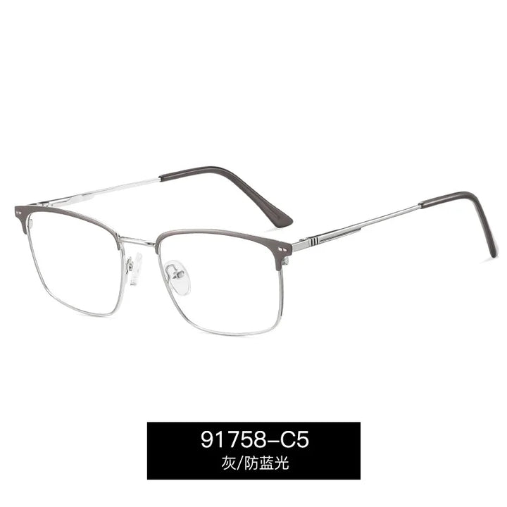 Reven Jate Unisex Full Rim Square Tr 90 Alloy Eyeglasses 391758